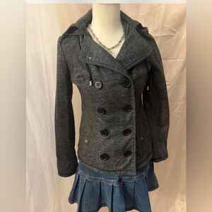 Wet Seal Heather Gray Double-Breasted Pea Coat